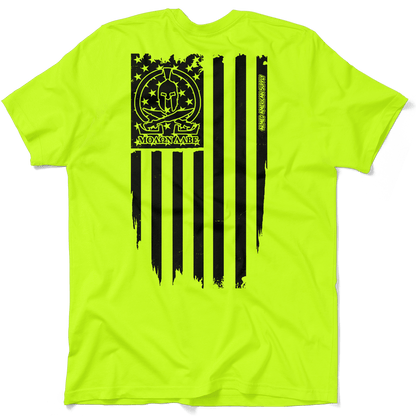 Molon Labe Ghost Flag - Safety Yellow T-Shirt