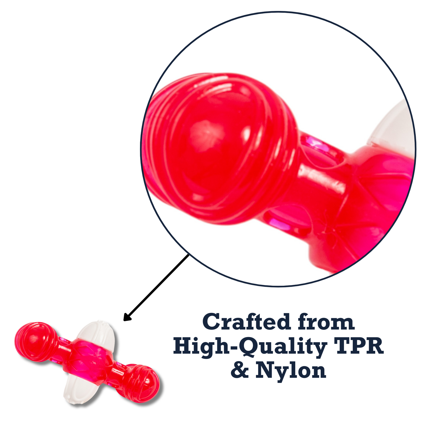 Country Living TPR & Nylon Quacker Bone Chew Toy for Dogs – with Engaging Quacking Sound