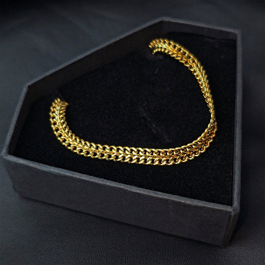 Stainless Steel Gold Tone PVD Chunky Goddess Chain Layering Necklace