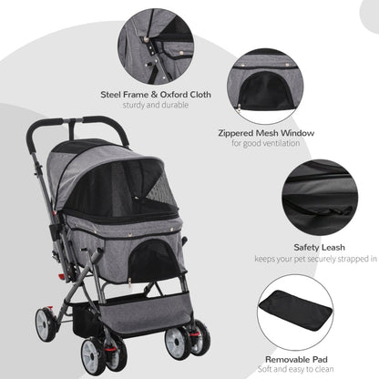 Pet Foldable Travel Carriage Stroller with Reversible Handle - Jaico Online Shop