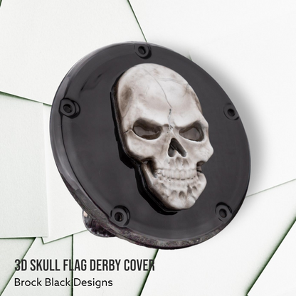 3D Skull Harley derby and points cover