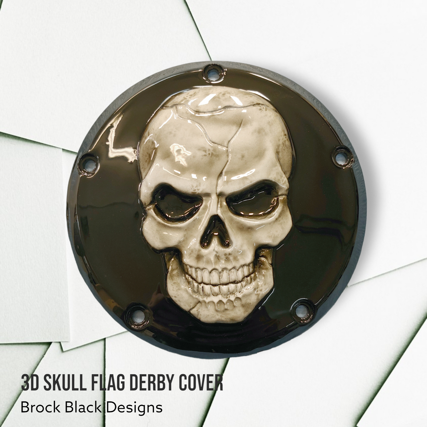 3D Skull Harley derby and points cover