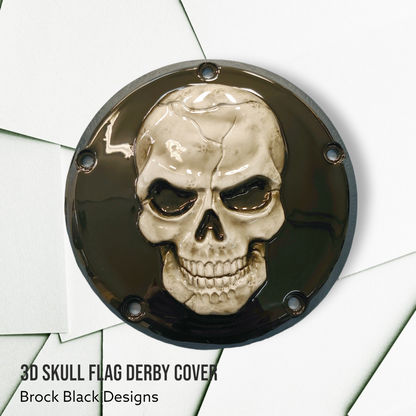 3D Skull Harley derby and points cover