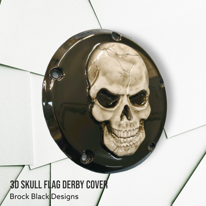 3D Skull Harley derby and points cover