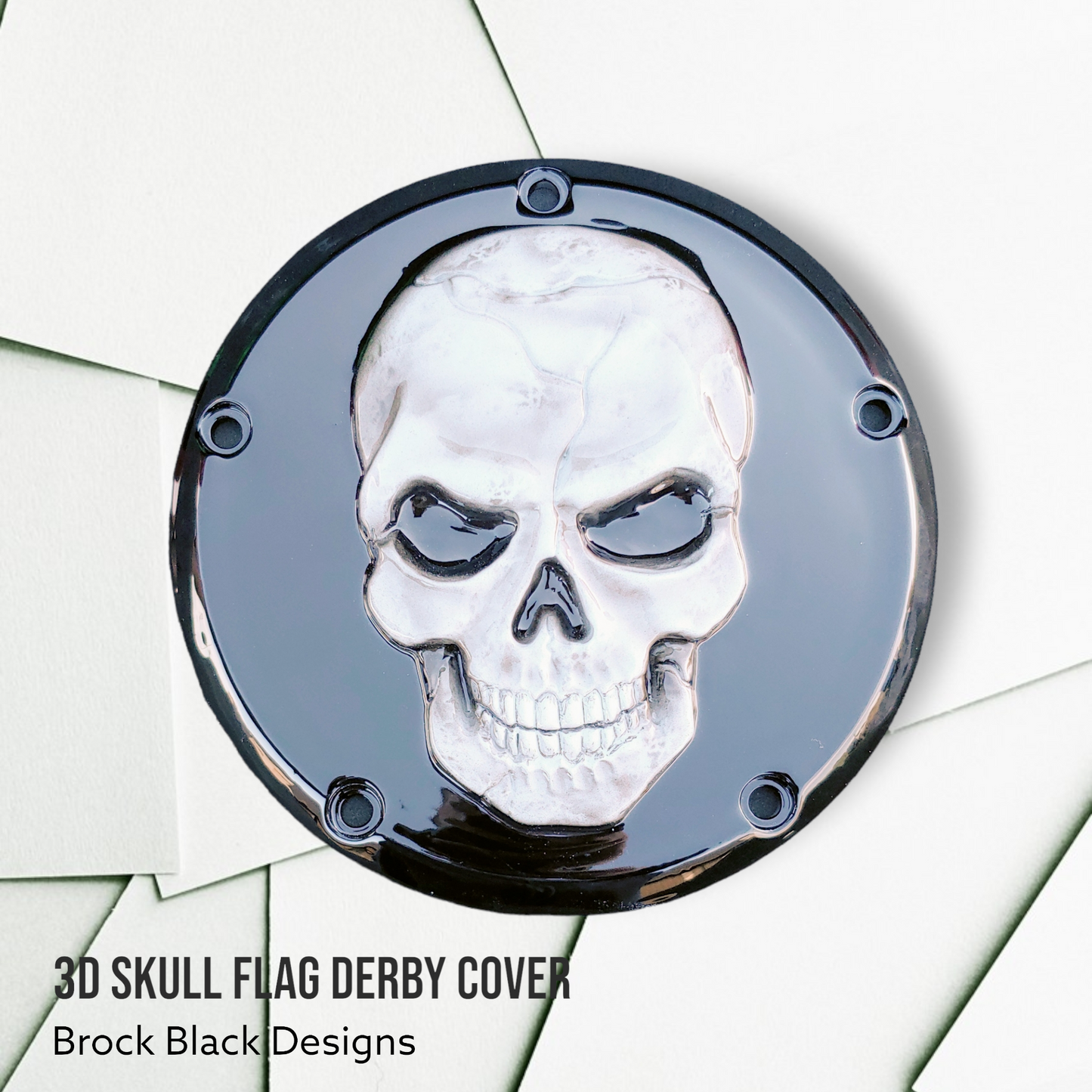 3D Skull Harley derby and points cover
