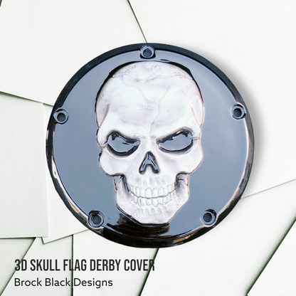 3D Skull Harley derby and points cover