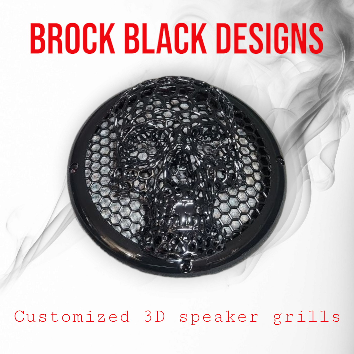 A set of bag webbed skull speakers grill covers