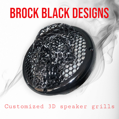 A set of bag webbed skull speakers grill covers