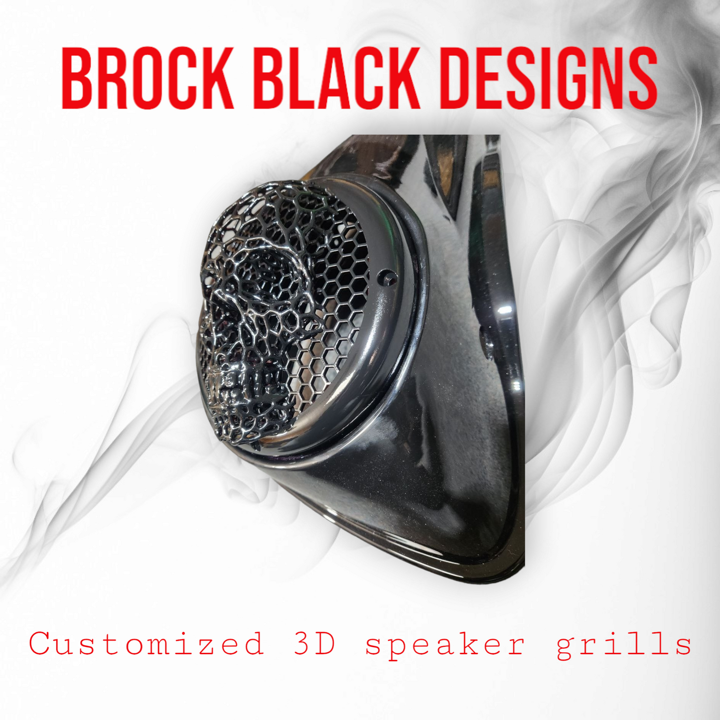 A set of bag webbed skull speakers grill covers