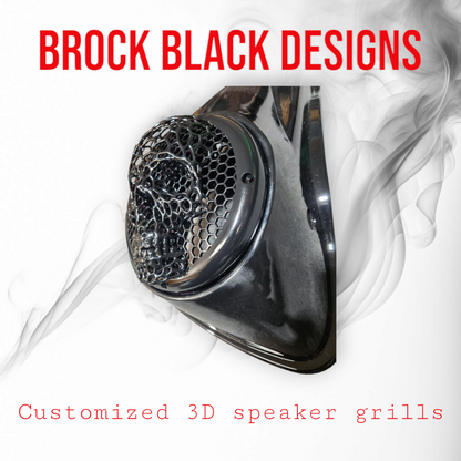 A set of bag webbed skull speakers grill covers