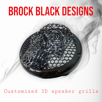 A set of bag webbed skull speakers grill covers