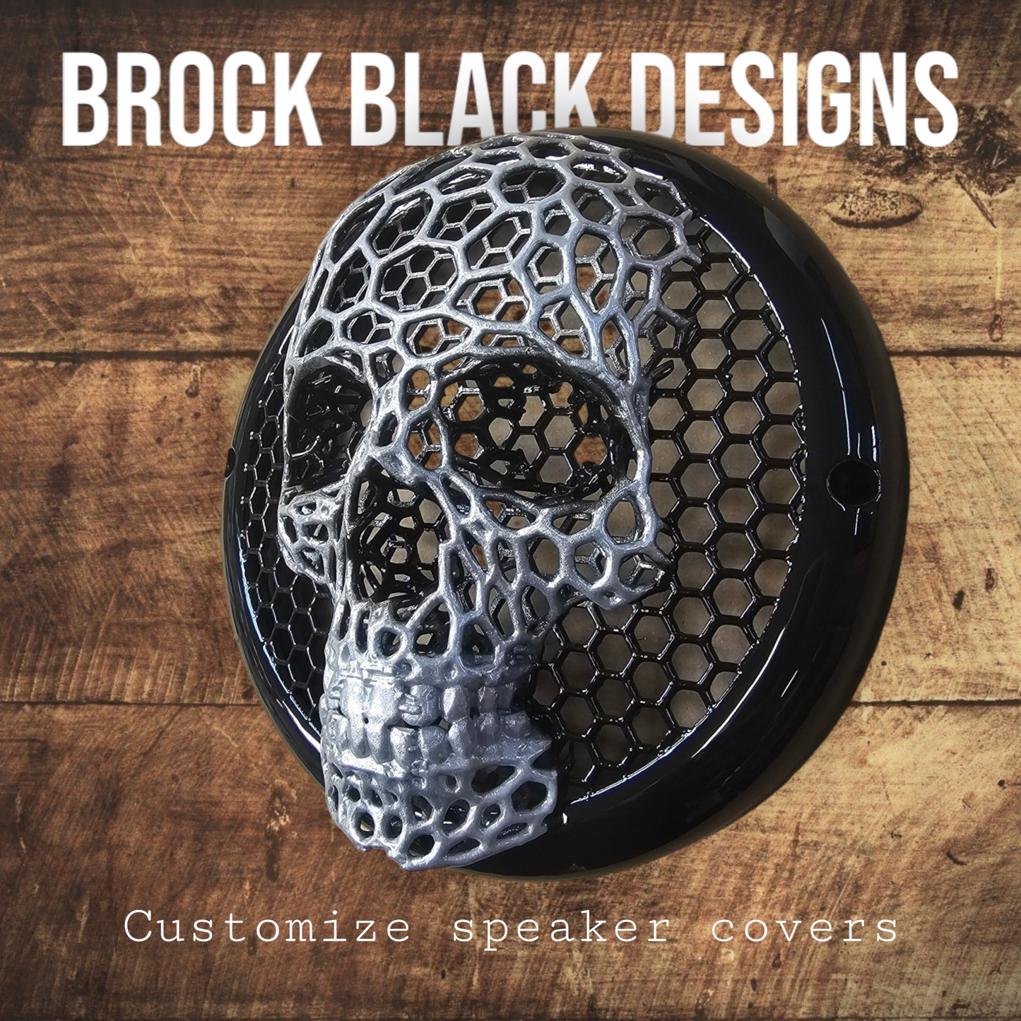 A set of bag webbed skull speakers grill covers