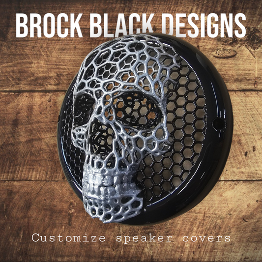 A set of bag webbed skull speakers grill covers