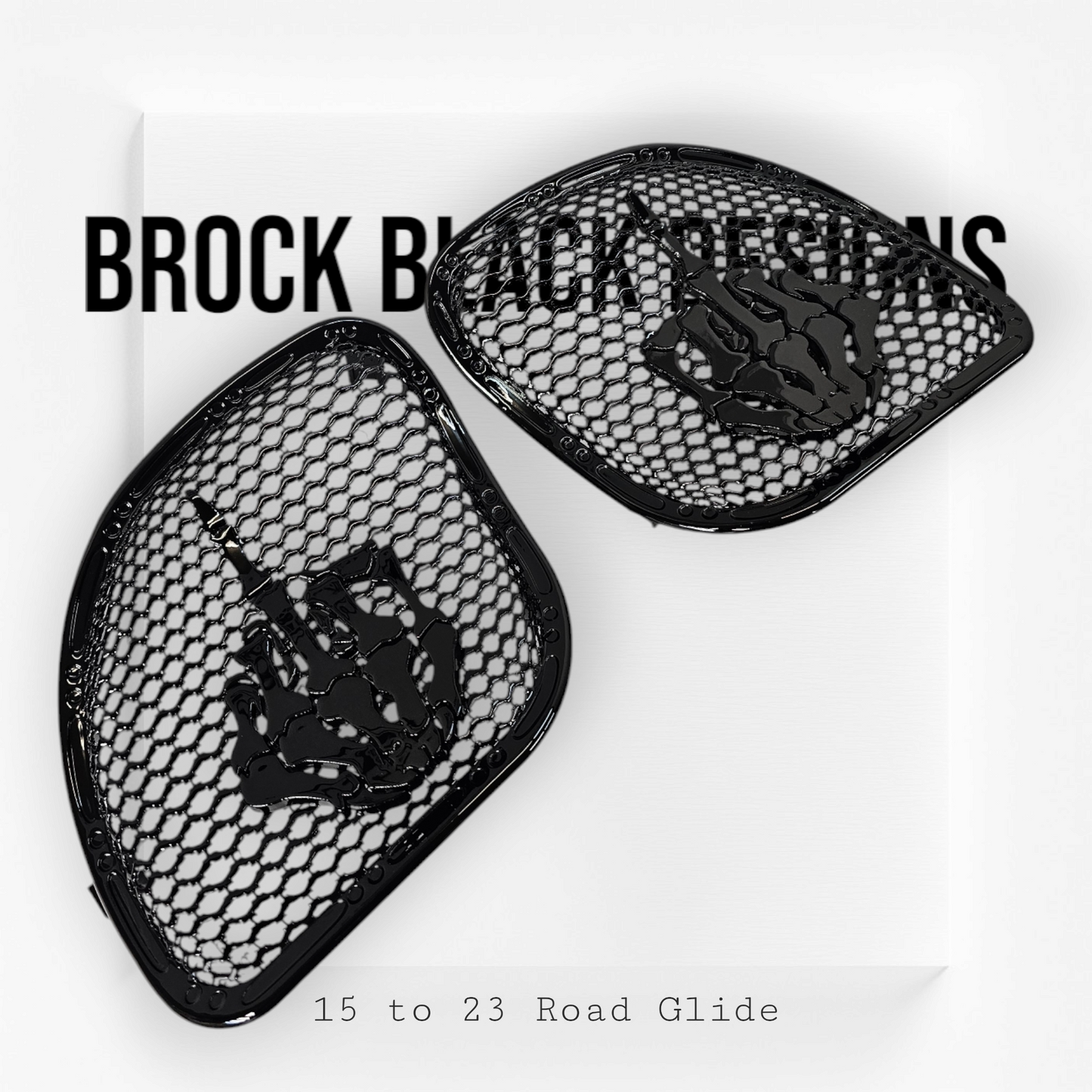 98-2024 Road Glide 3D middle finger speakers grill covers set