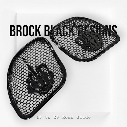 98-2024 Road Glide 3D middle finger speakers grill covers set