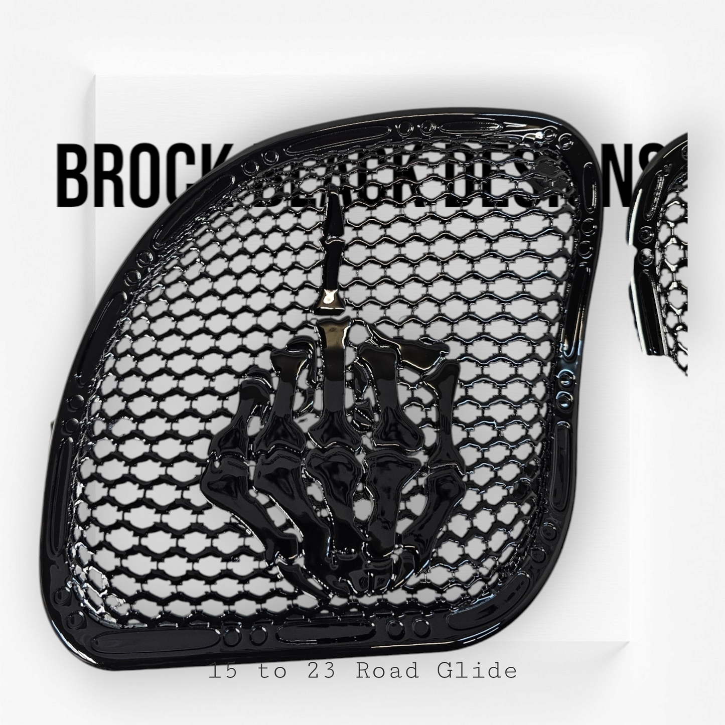 98-2024 Road Glide 3D middle finger speakers grill covers set