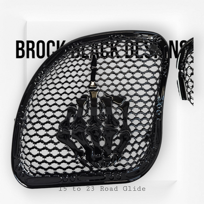 98-2024 Road Glide 3D middle finger speakers grill covers set