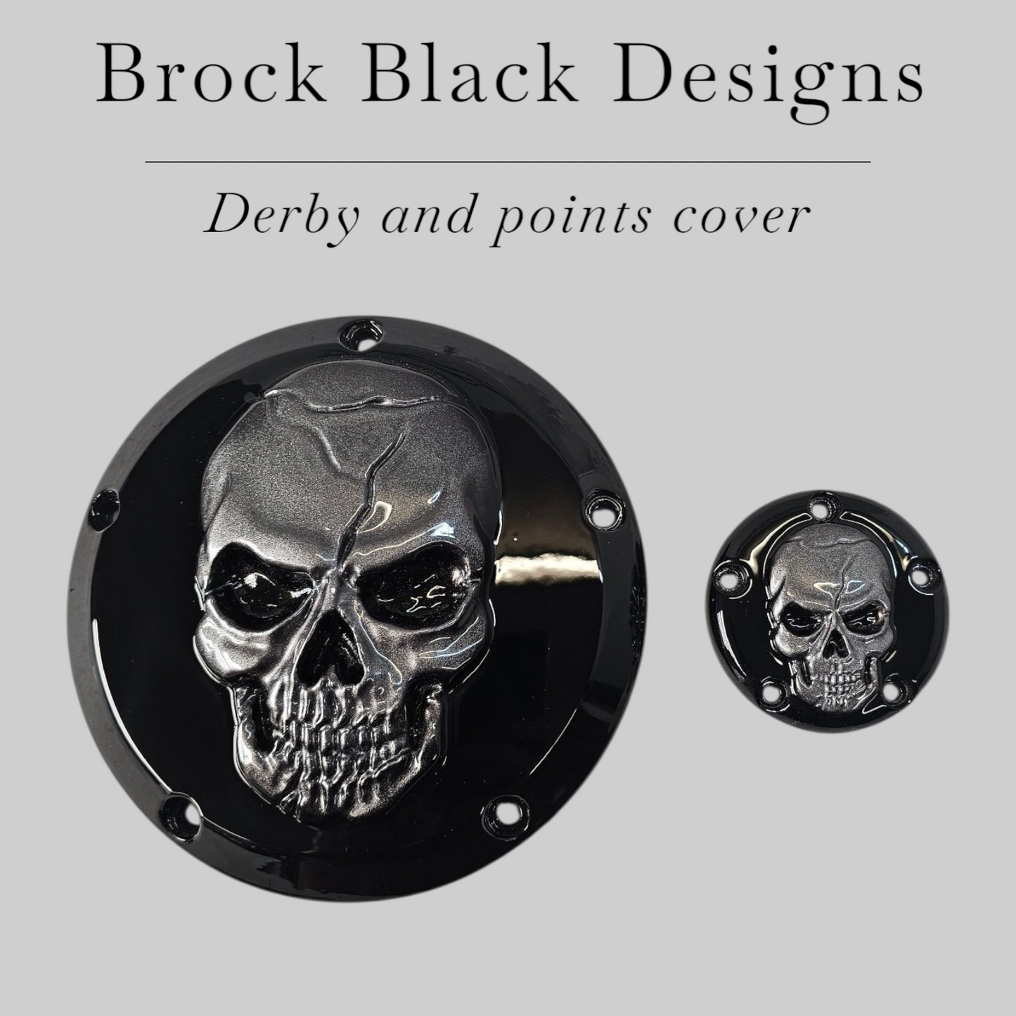 3D Skull Harley derby and points cover
