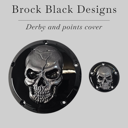 3D Skull Harley derby and points cover