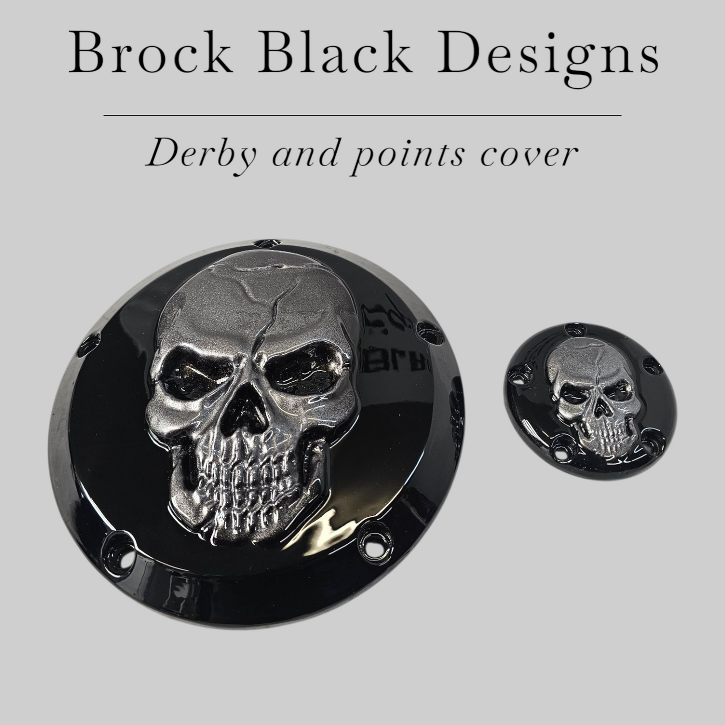 3D Skull Harley derby and points cover