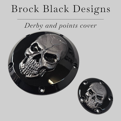 3D Skull Harley derby and points cover