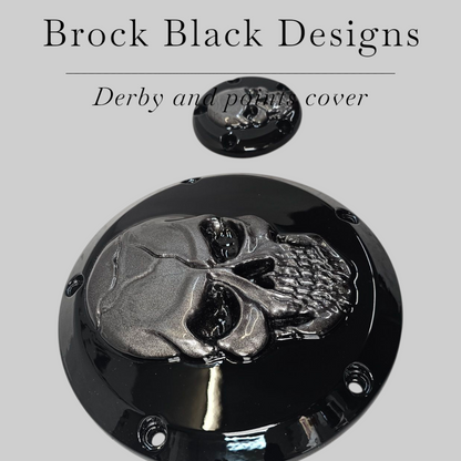 3D Skull Harley derby and points cover