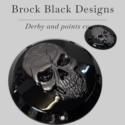 3D Skull Harley derby and points cover