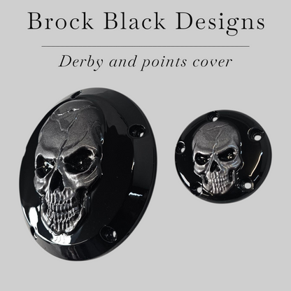 3D Skull Harley derby and points cover