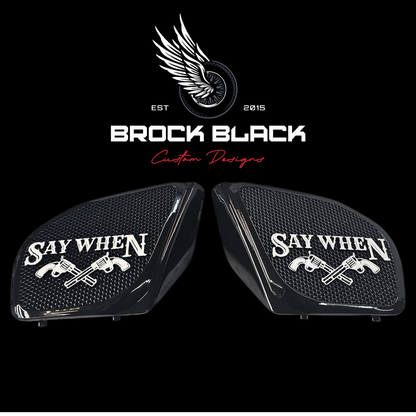 98 to 2024 Road Glide 3D Say When speakers grill covers set