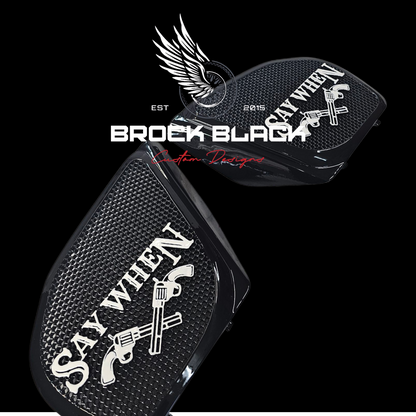 98 to 2024 Road Glide 3D Say When speakers grill covers set