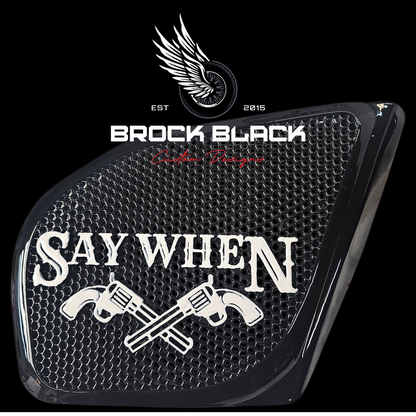 98 to 2024 Road Glide 3D Say When speakers grill covers set