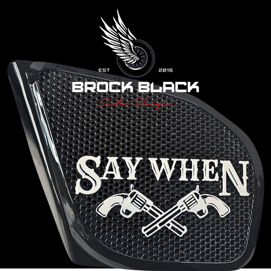 98 to 2024 Road Glide 3D Say When speakers grill covers set