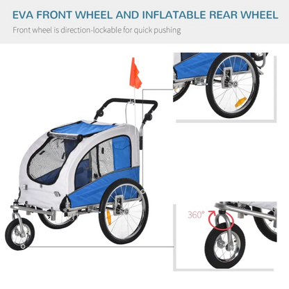 Elite II 2-In-1 Pet Dog Bike Trailer and Stroller