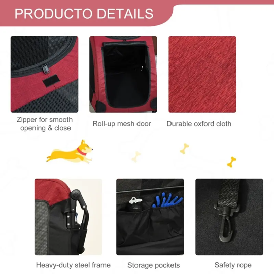 Foldable Pet Stroller with Storage Pocket