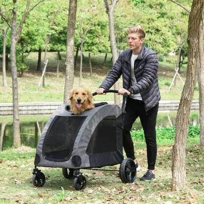 Foldable Pet Stroller with Storage Pocket