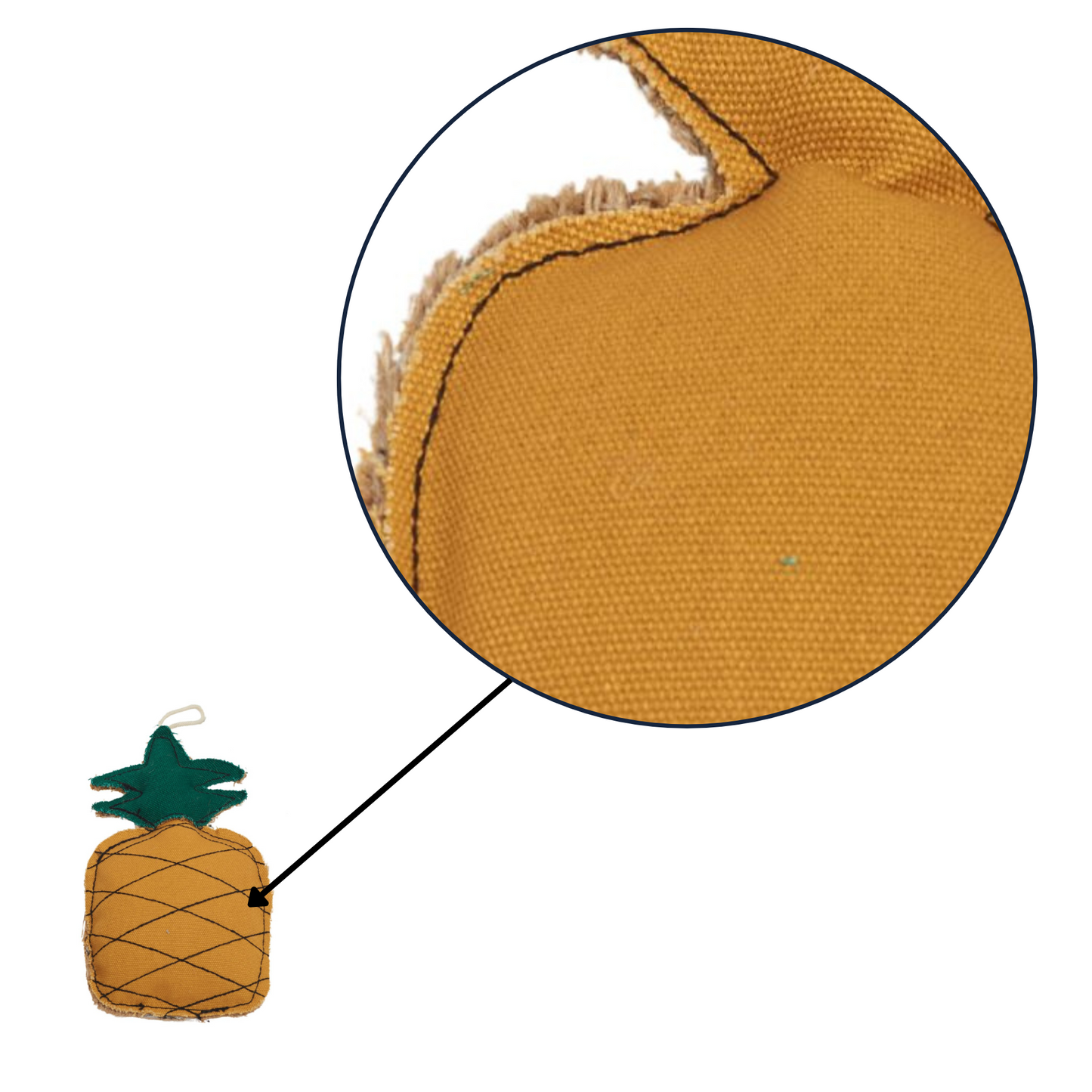 Country Living Canvas & Jute Pineapple-Shaped Dog Chew Toy – Durable, Safe and Non-Toxic