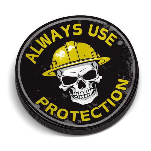 Use Protection Hard Hat Sticker