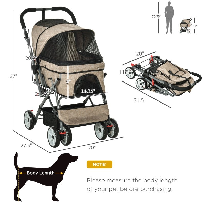 Pet Foldable Travel Carriage Stroller with Reversible Handle - Jaico Online Shop