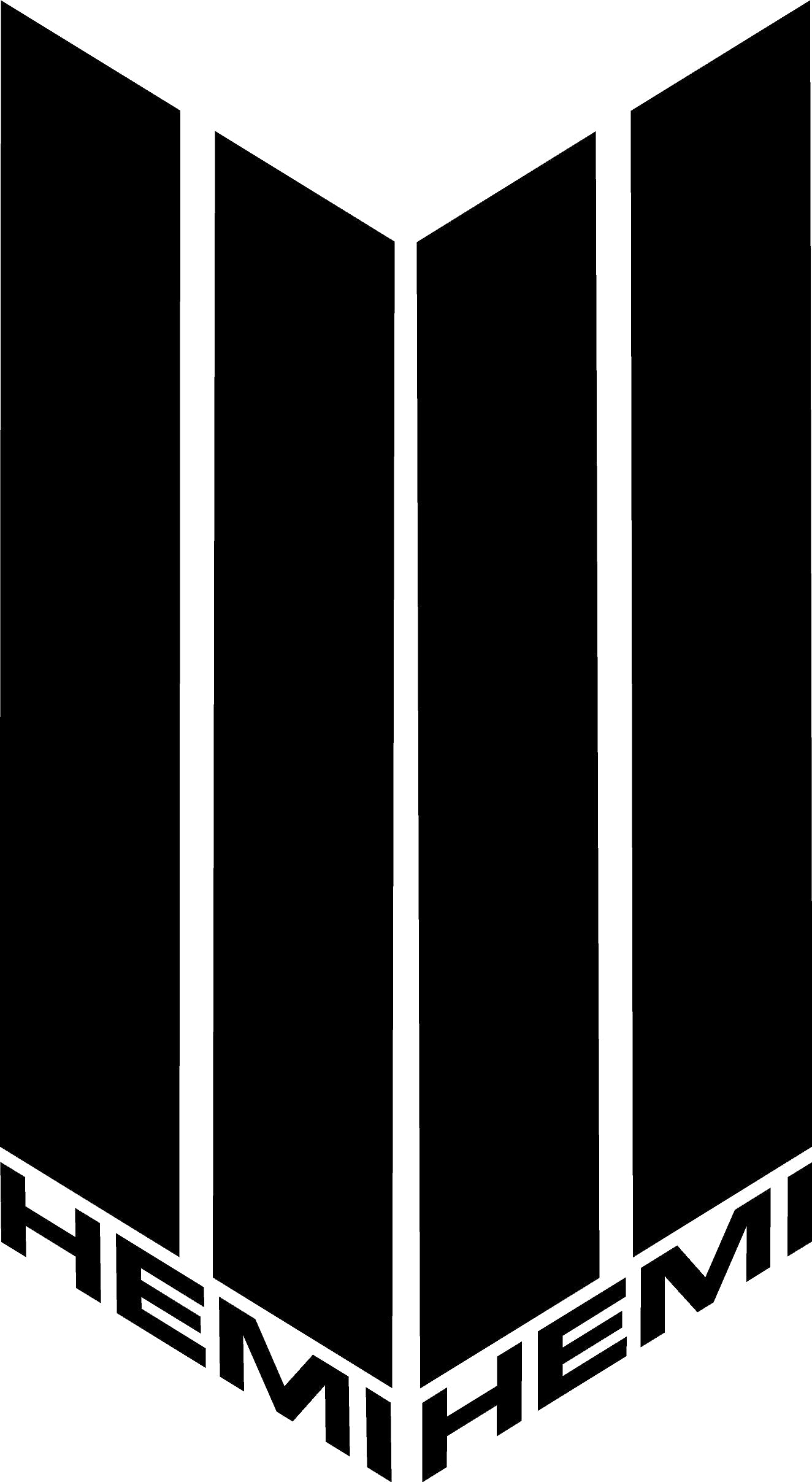 "HEMI" Fender Slash Decals for 2009-2018 Dodge Ram 1500 (x2)