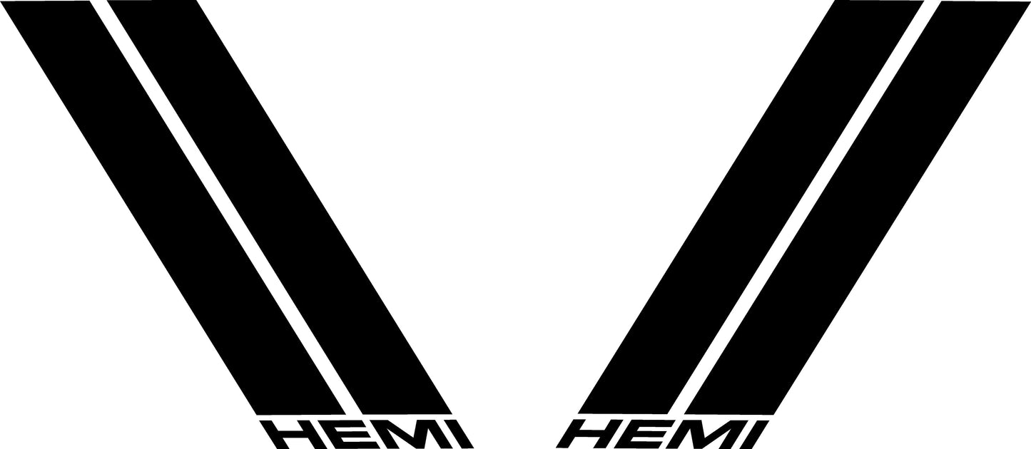 "HEMI" Fender Slash Decals for 2019-2024 Dodge Ram 1500 (x2)
