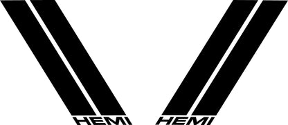 "HEMI" Fender Slash Decals for 2019-2024 Dodge Ram 1500 (x2)