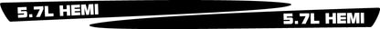 "5.7L HEMI" Hood Spear Decals for 2009-2021 Dodge Ram 1500
