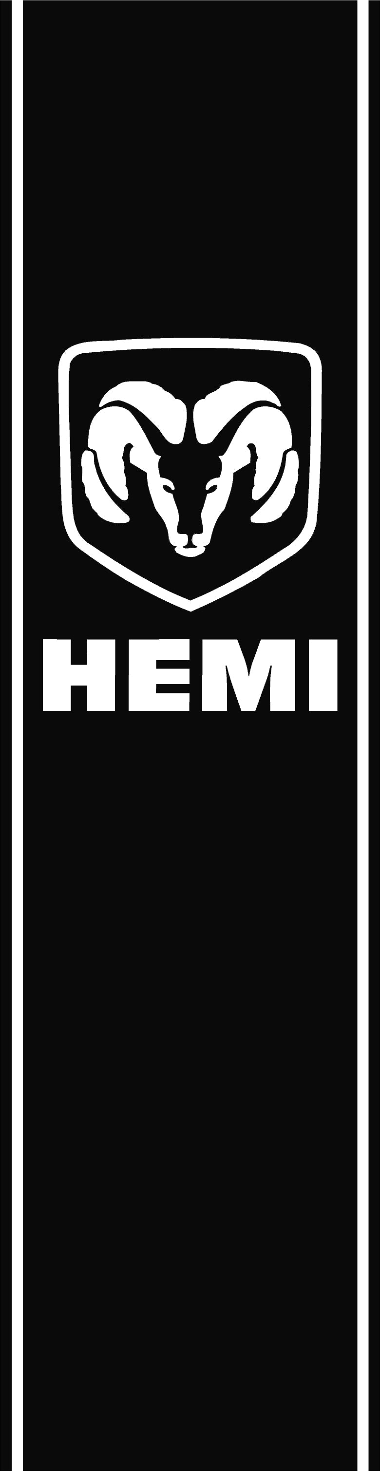 Ram Head With "HEMI" Word Quarter Panel Decals for 2009-2024 Dodge Ram 1500 (x2)