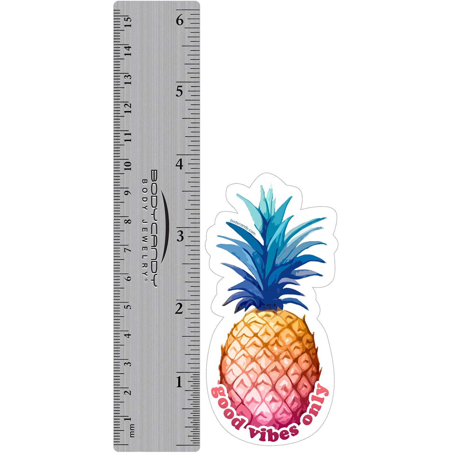 Body Candy Good Vibes Only Pineapple Sticker