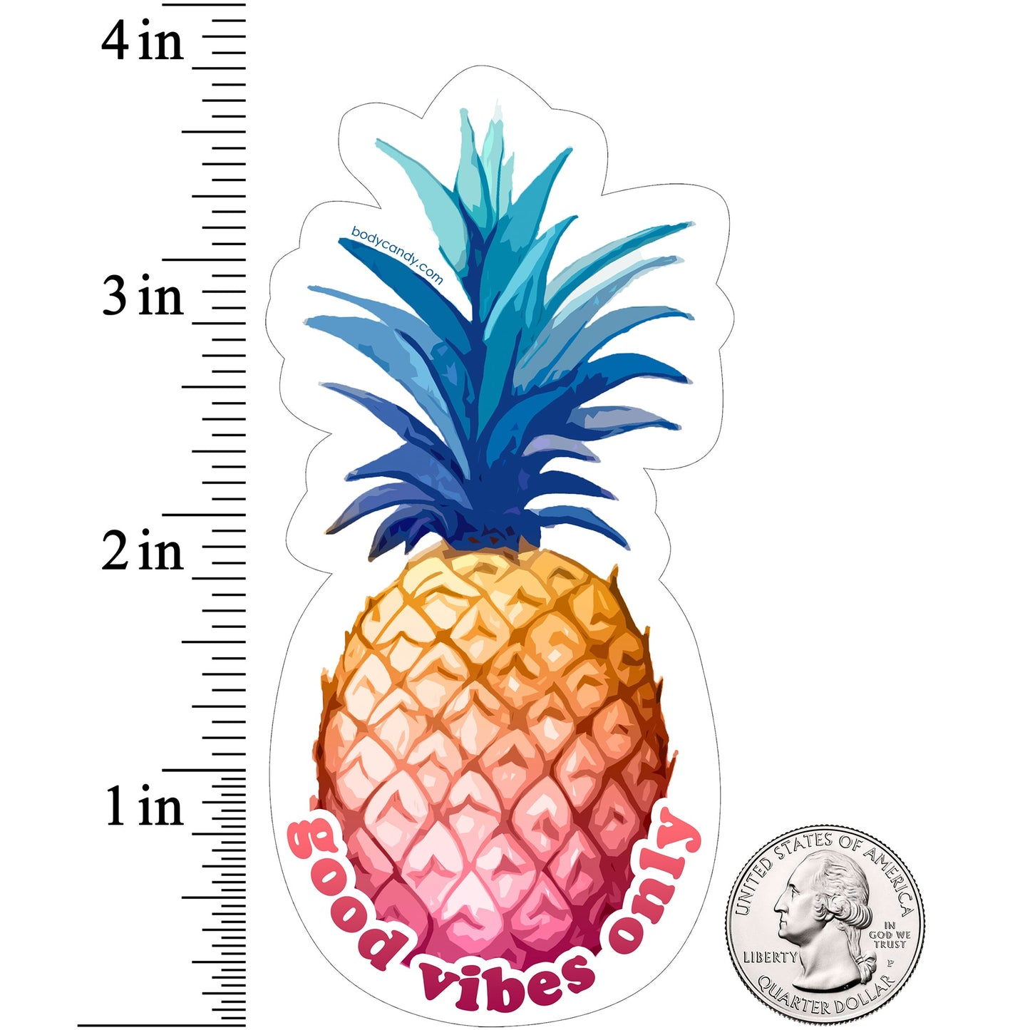 Body Candy Good Vibes Only Pineapple Sticker