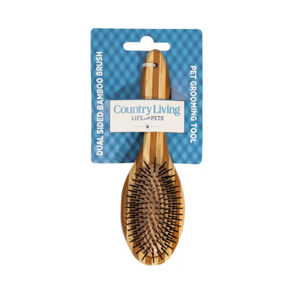 Country Living Dual-Sided Natural Wood Dog Brush - Ergonomic, Durable & Versatile