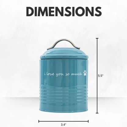 "I Love You So Much" Dog Treat Canister Gift Set – Pink & Blue