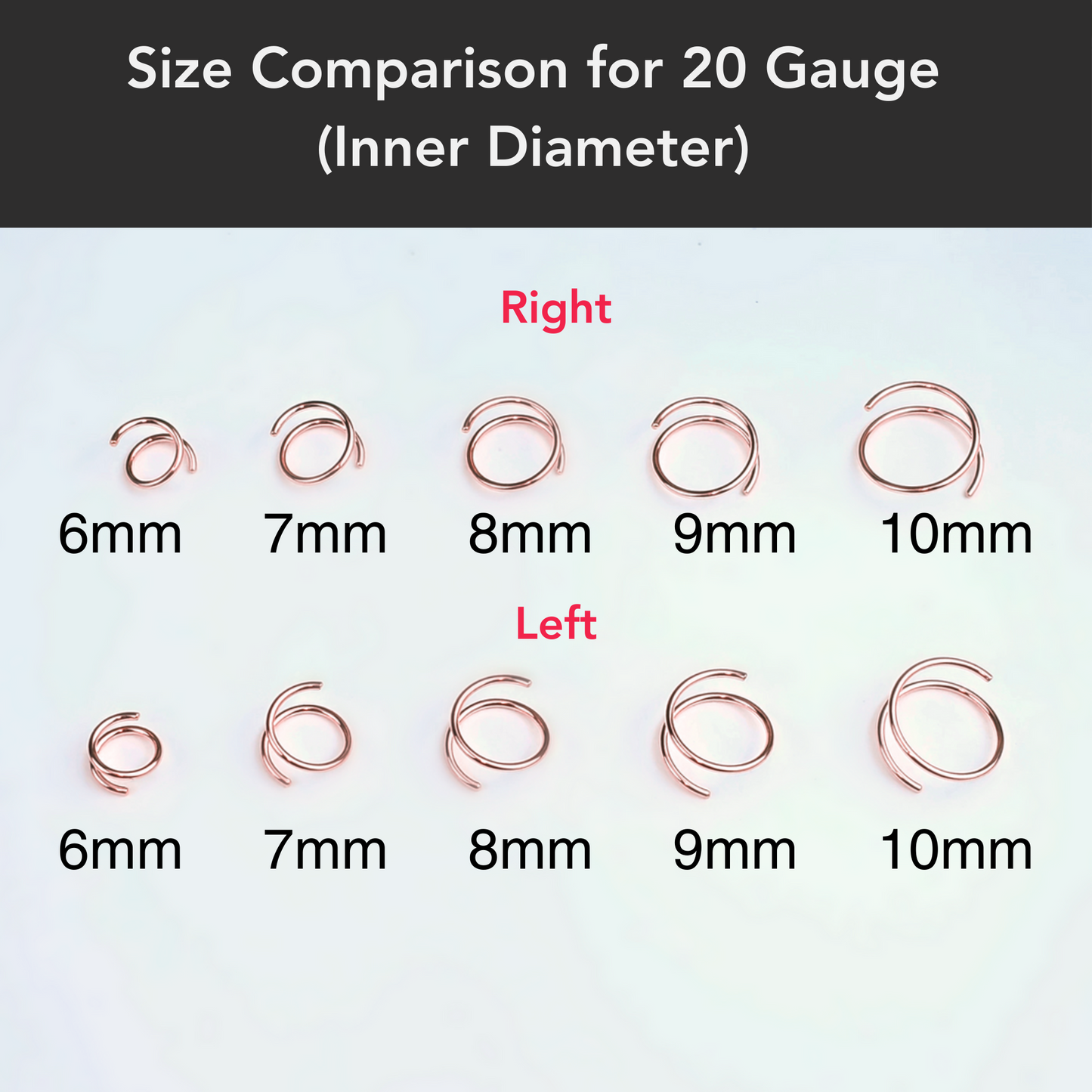 14k Solid Yellow Gold Double Hoop Nose Spiral Nose Ring