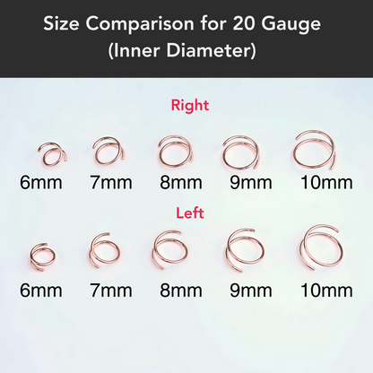 Double Hoop Nose Solid 14k Yellow Gold Spiral Nose Ring 20G 8mm Left