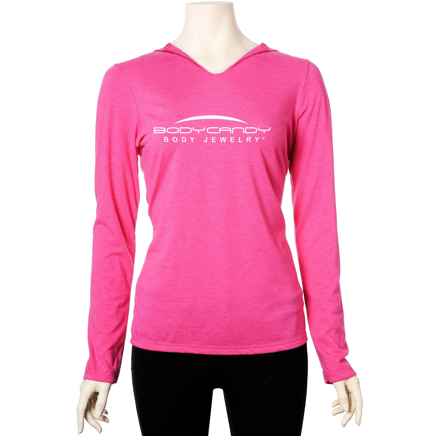Body Candy Logo Pink Frost Tapered Long Sleeve Hoodie